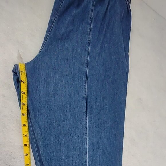 Orvis Blue Elastic Waist Band 100 % Cotton Capri Size 14 - Picture 6 of 8